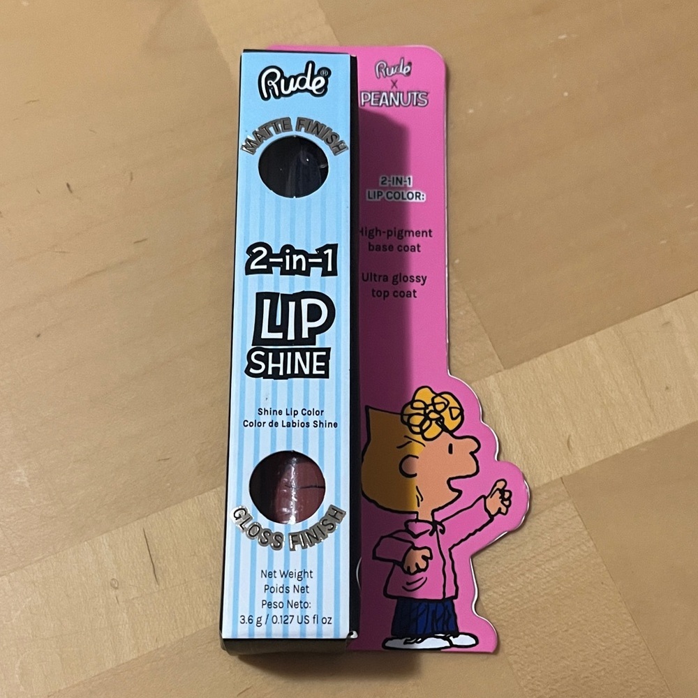 RUDE 2-in-1 Lip Shine with Peanuts Character